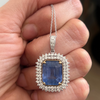 9.83 Carat Sapphire and Diamond Pendant Necklace