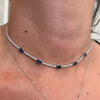 Diamond and Sapphire Diamond Tennis Necklace Choker