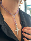 Amethyst Rosary Style Necklace