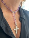 Amethyst Rosary Style Necklace