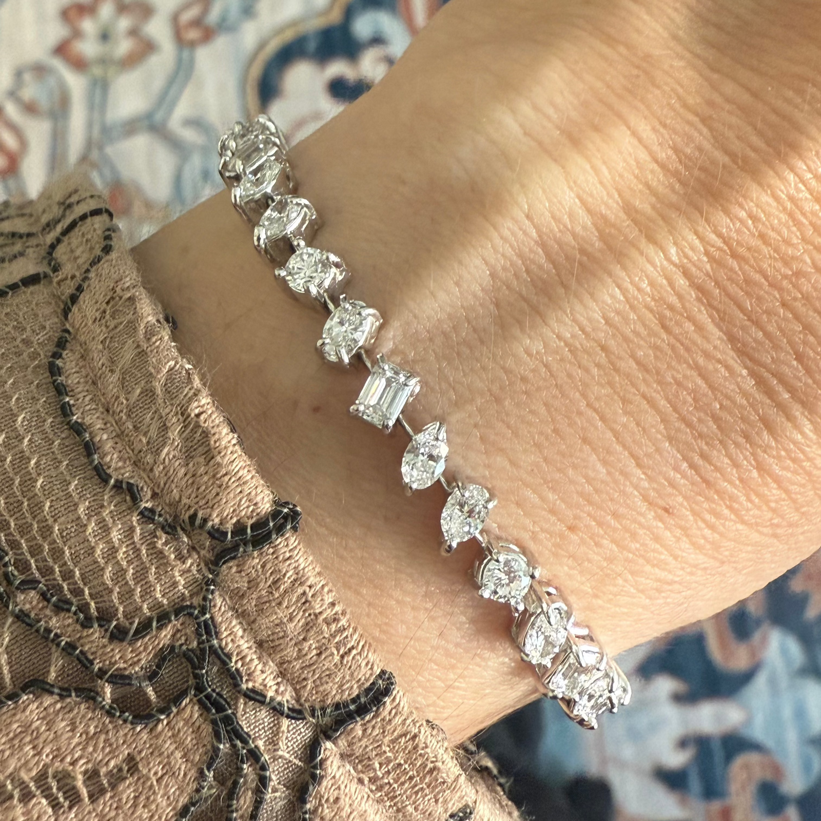 Multi Cut Diamond Tennis Bracelet