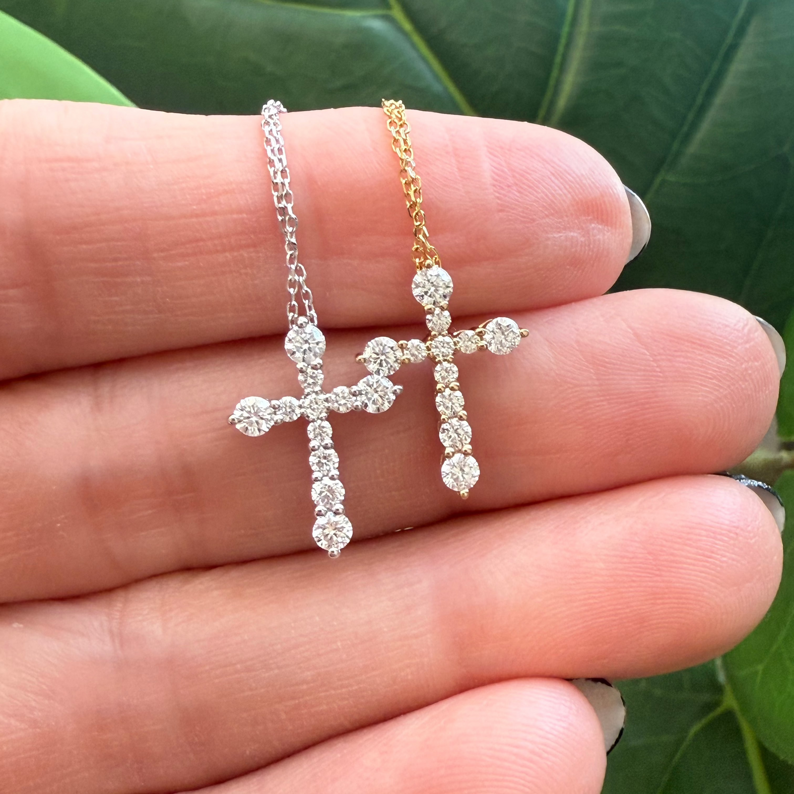 14K Diamond Cross