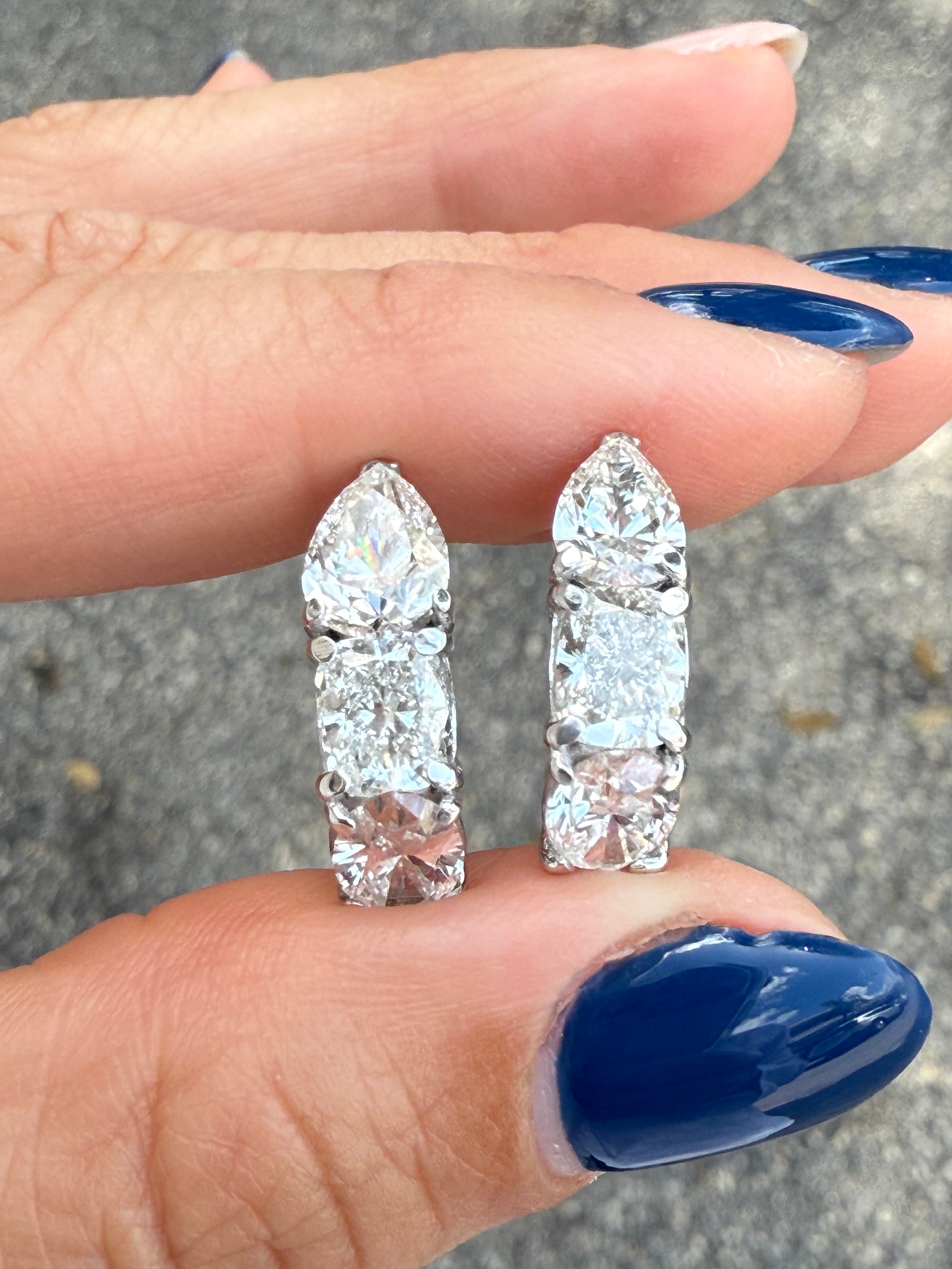 Luxe Lab Diamond Huggies – Pear, Cushion &amp; Oval (6.81 CTW)