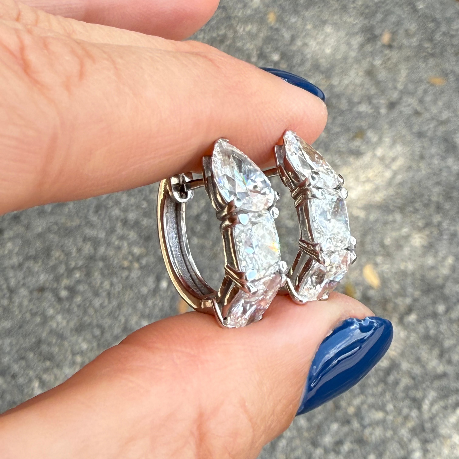 Luxe Lab Diamond Huggies – Pear, Cushion & Oval (6.81 CTW)