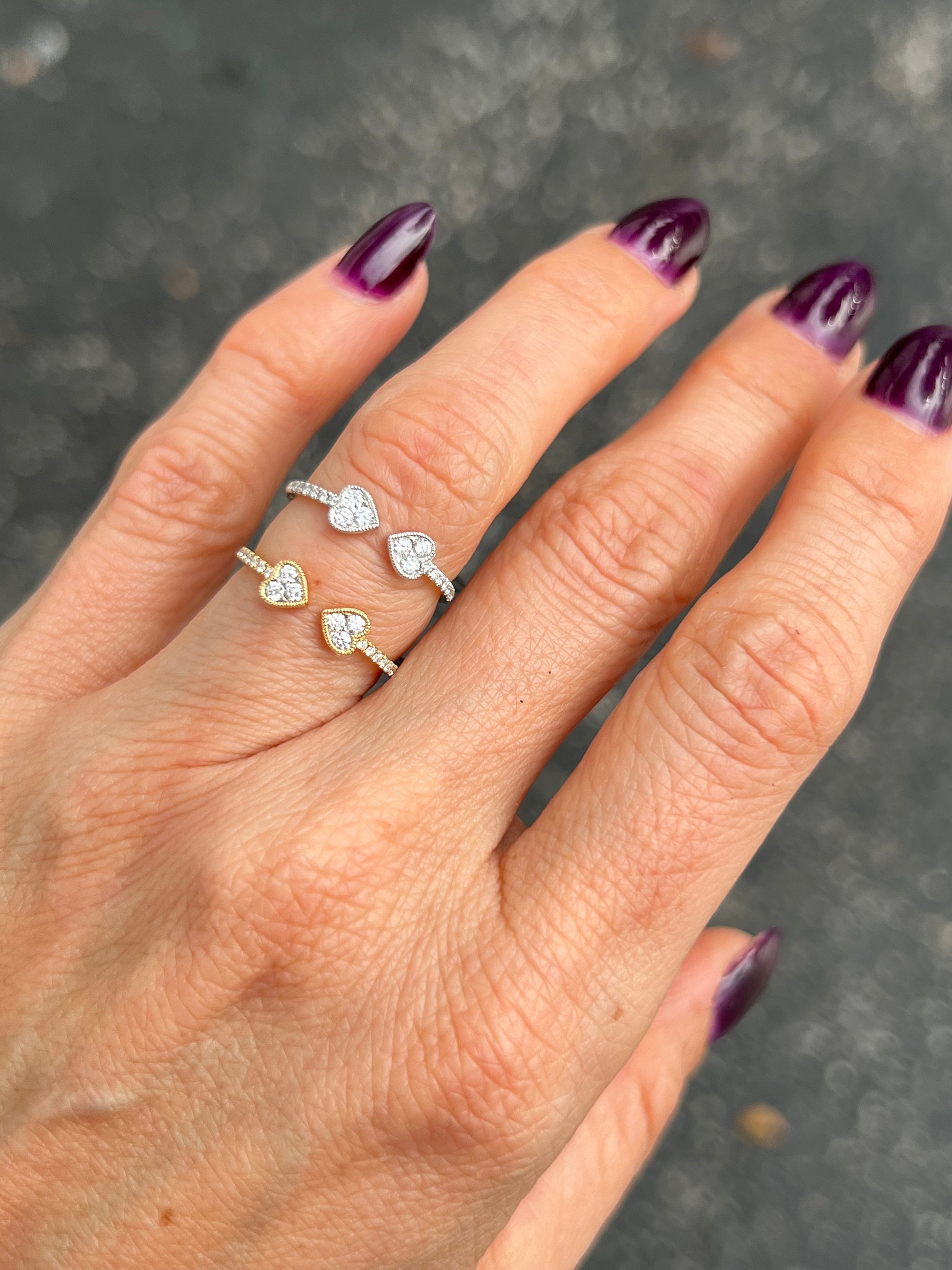 Spade Heart Diamond Open Ring