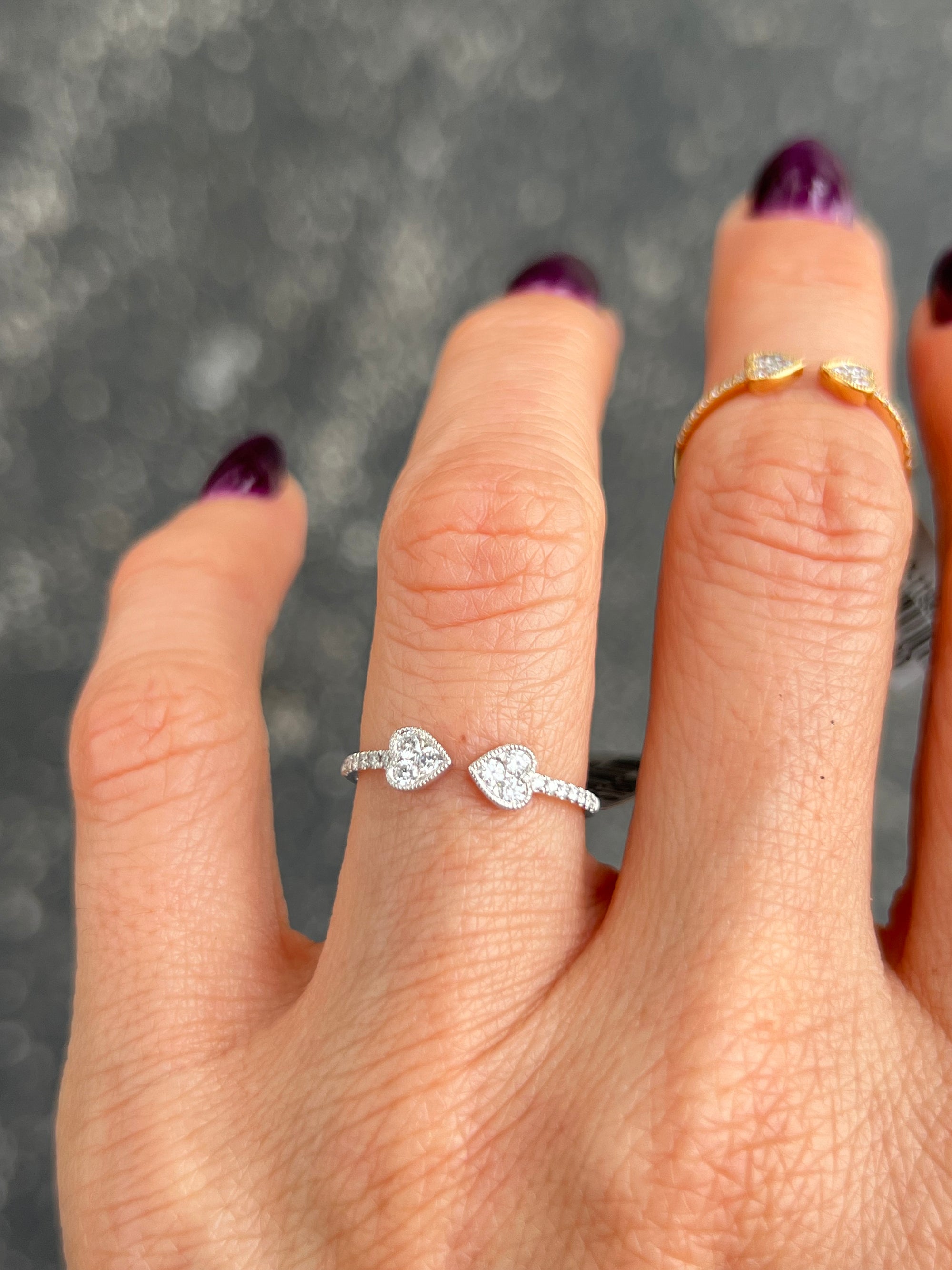 Spade Heart Diamond Open Ring