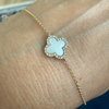 14K Gold Clover Bracelet with Mother of Pearl &amp; Diamonds