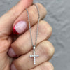 Small 14K White Gold Diamond Stick Cross