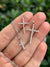 Small 14K White Gold Diamond Stick Cross