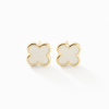 Mother of Pearl Clover Earrings 14K