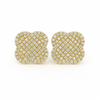 Yellow Gold and Diamond Clover Earrings