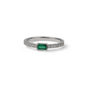 Emerald &amp; Diamond Ring in 14K White Gold