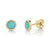 Diamond and Turquoise Circle Pendant Earrings