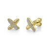 Yellow Gold and Diamond X Earring
