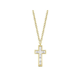 14K Baguette Cross