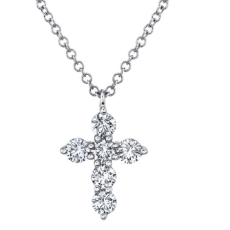 14K Gold Diamond Cross .50 ct