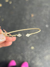Tiny Clover Open Bangle Bracelet