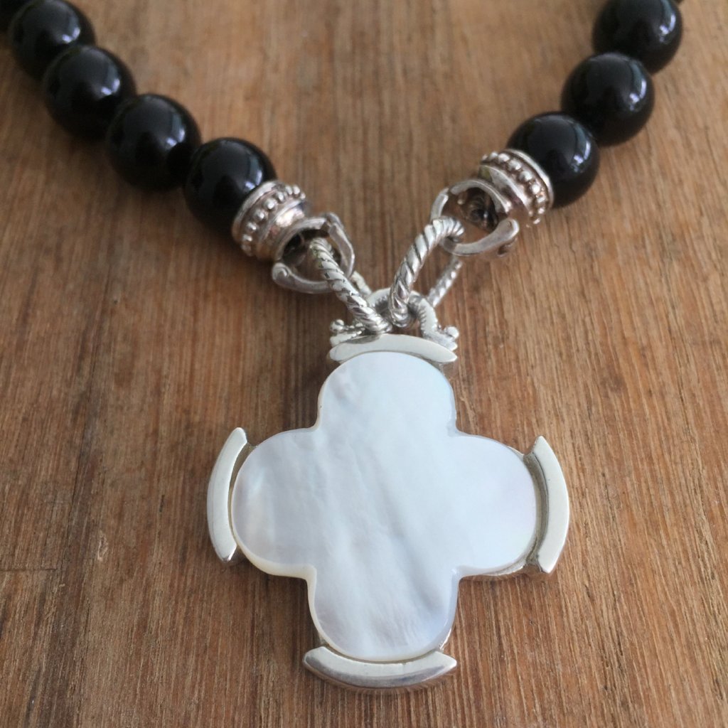 Rounded Mother of Pearl Cross