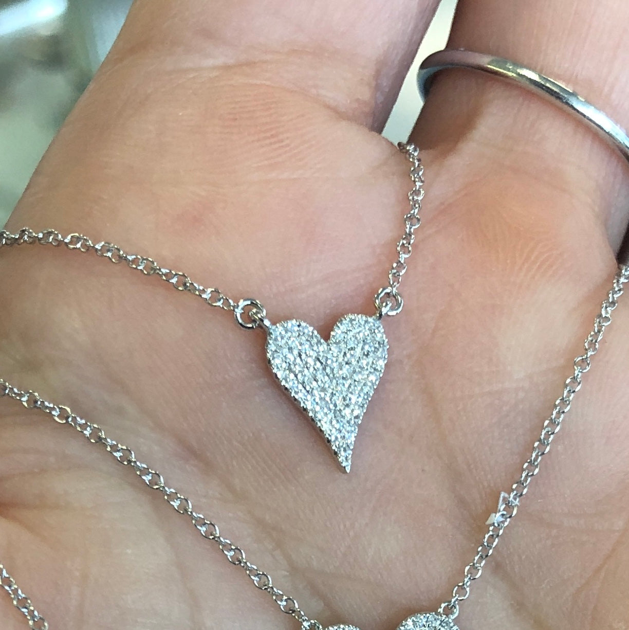 Mini White Gold Diamond Heart