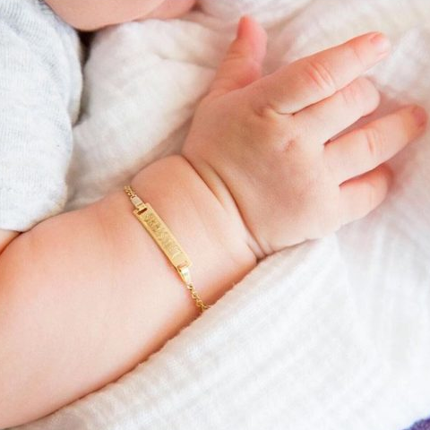14K Yellow Gold Baby ID Bracelet