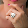Silver and White Onyx Carreta Ring