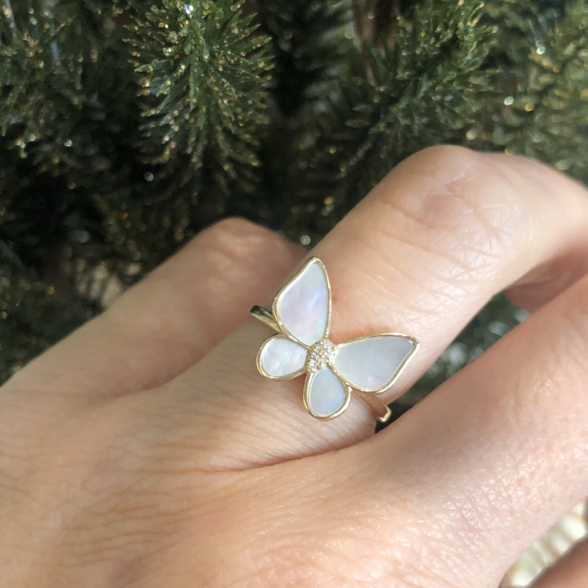 Mother of Pearl Butterfly Ring