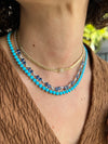 Yellow Gold Sleeping Beauty Turquoise Tennis Necklace