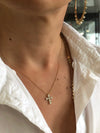 Bubbly Diamond Cross Necklace