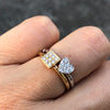 White Gold Heart Stack Ring