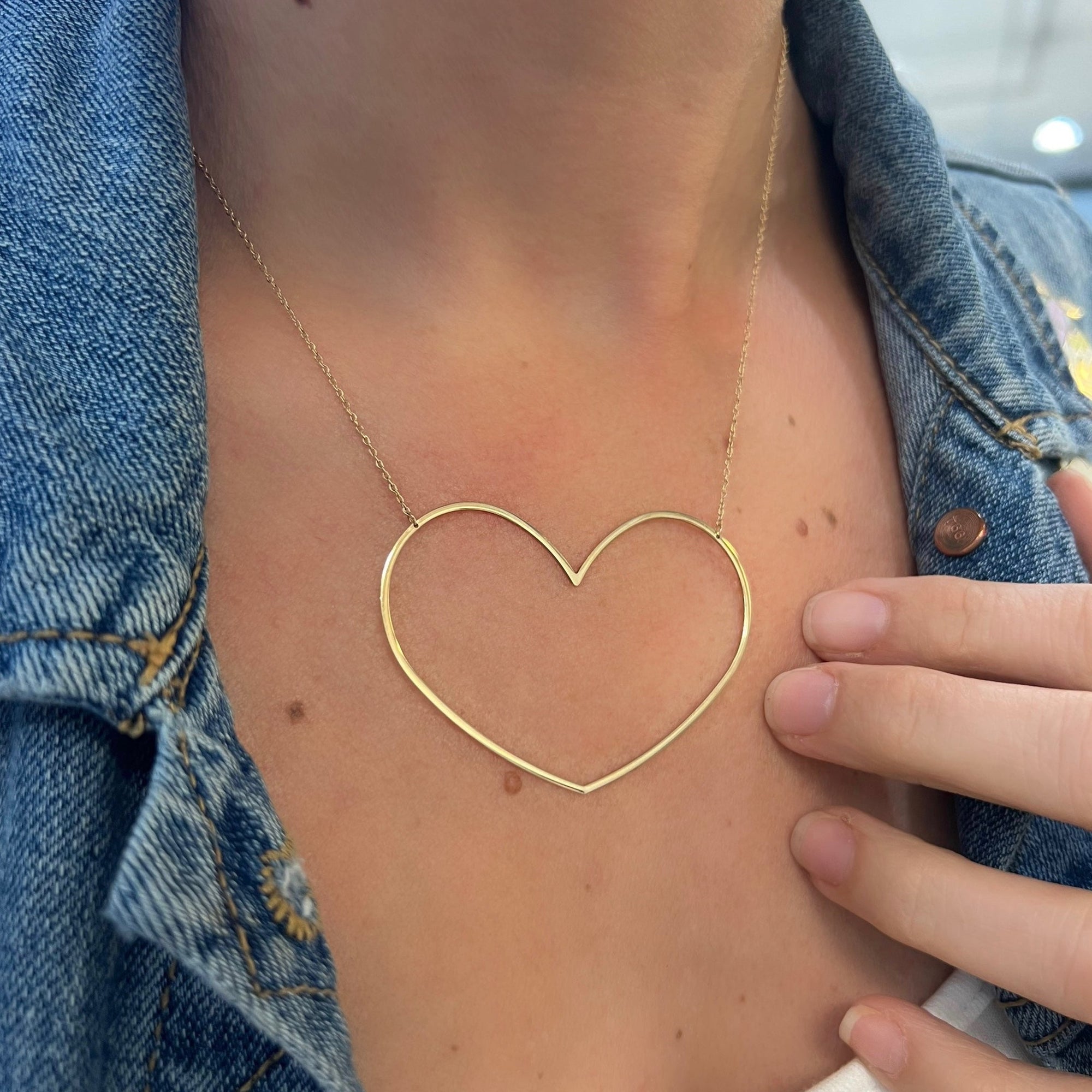 Giant Gold Heart Necklace
