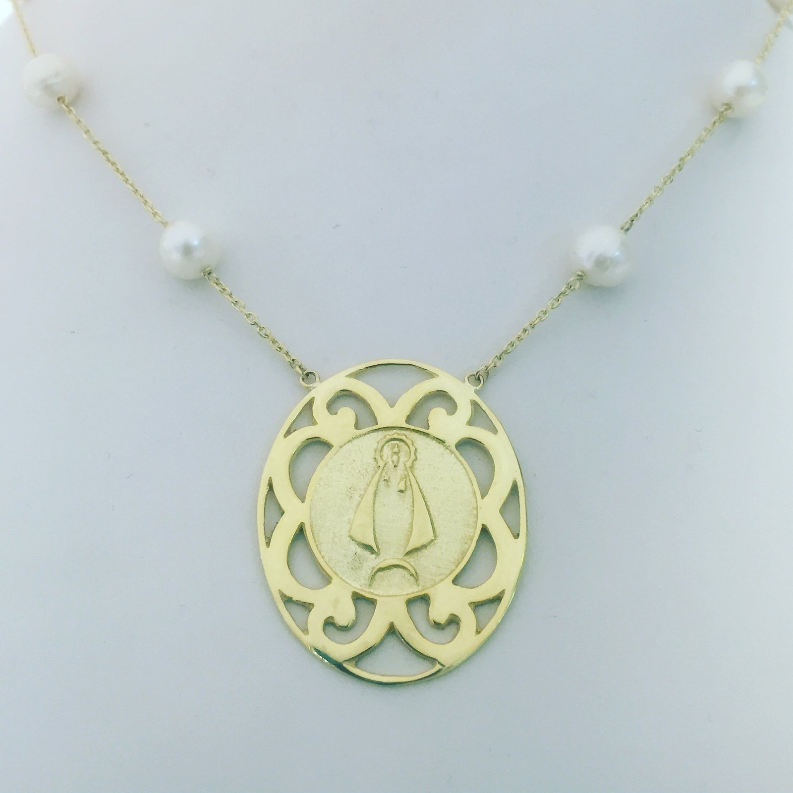 14K Yellow Gold Caridad del Cobre Necklace