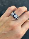Pear Shape Sapphires and Diamonds Band Ring