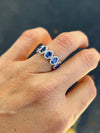 Oval Sapphire and Diamond Band Ring on Platinum