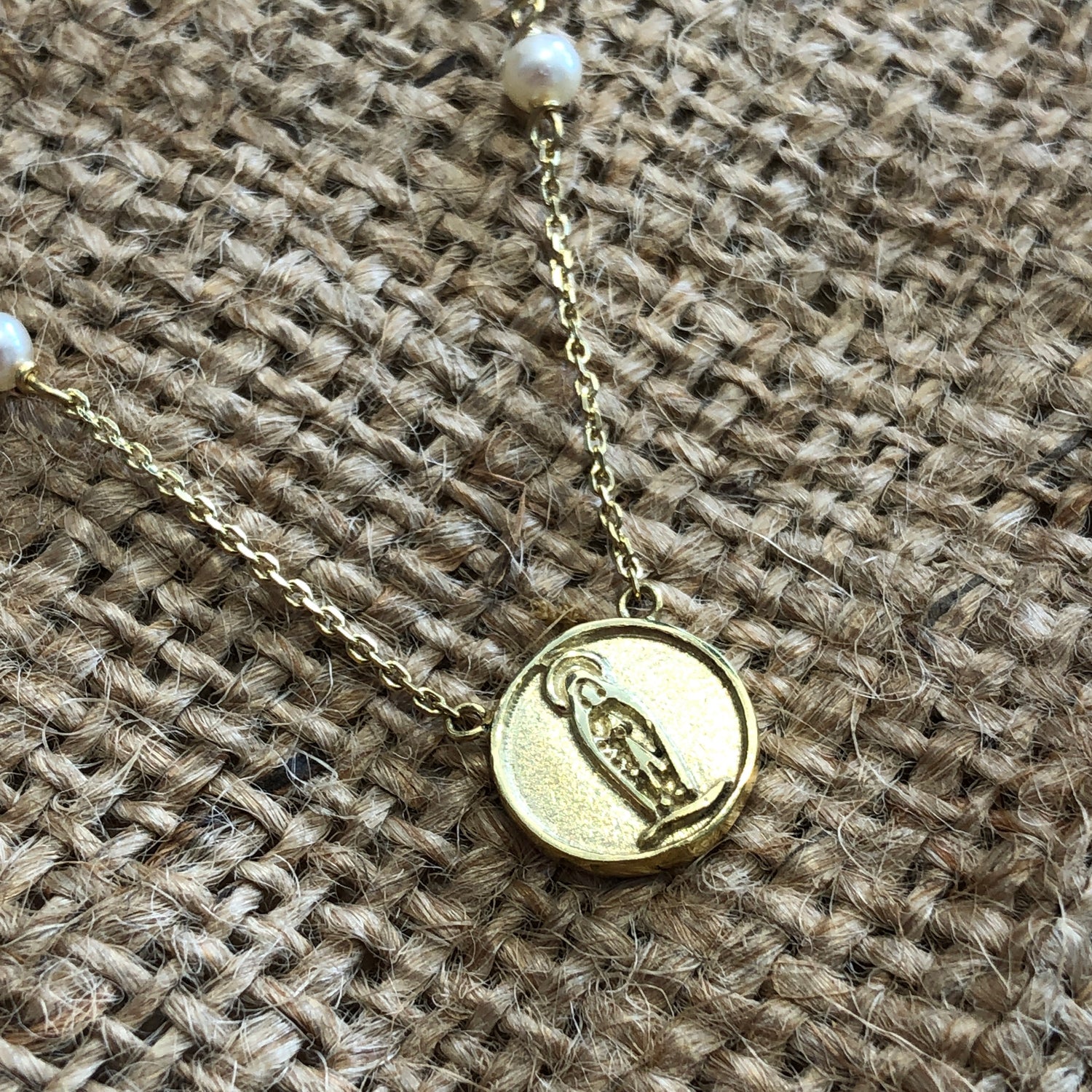 Mini Our Lady of Lourdes Yellow Gold