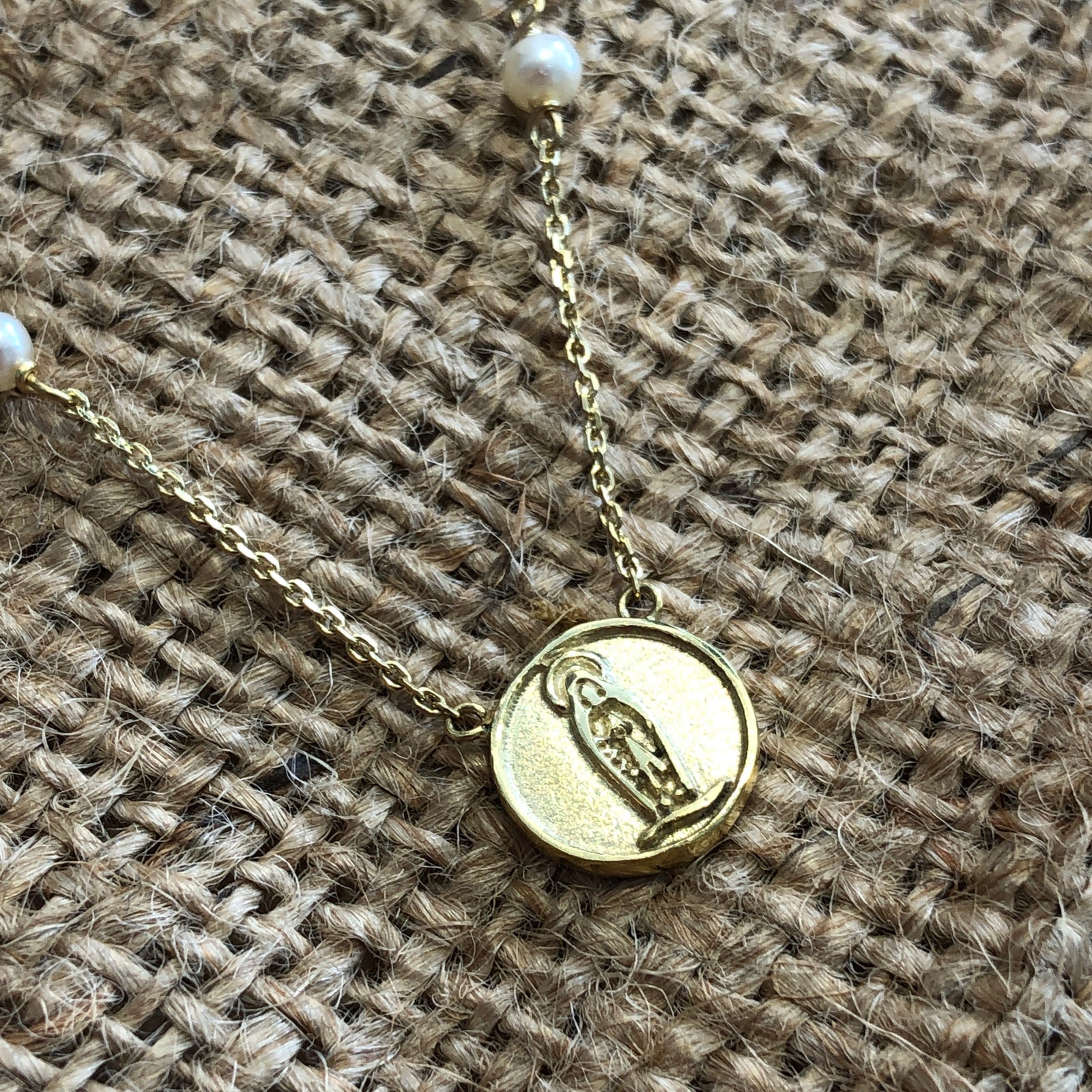 Mini Our Lady of Lourdes Yellow Gold