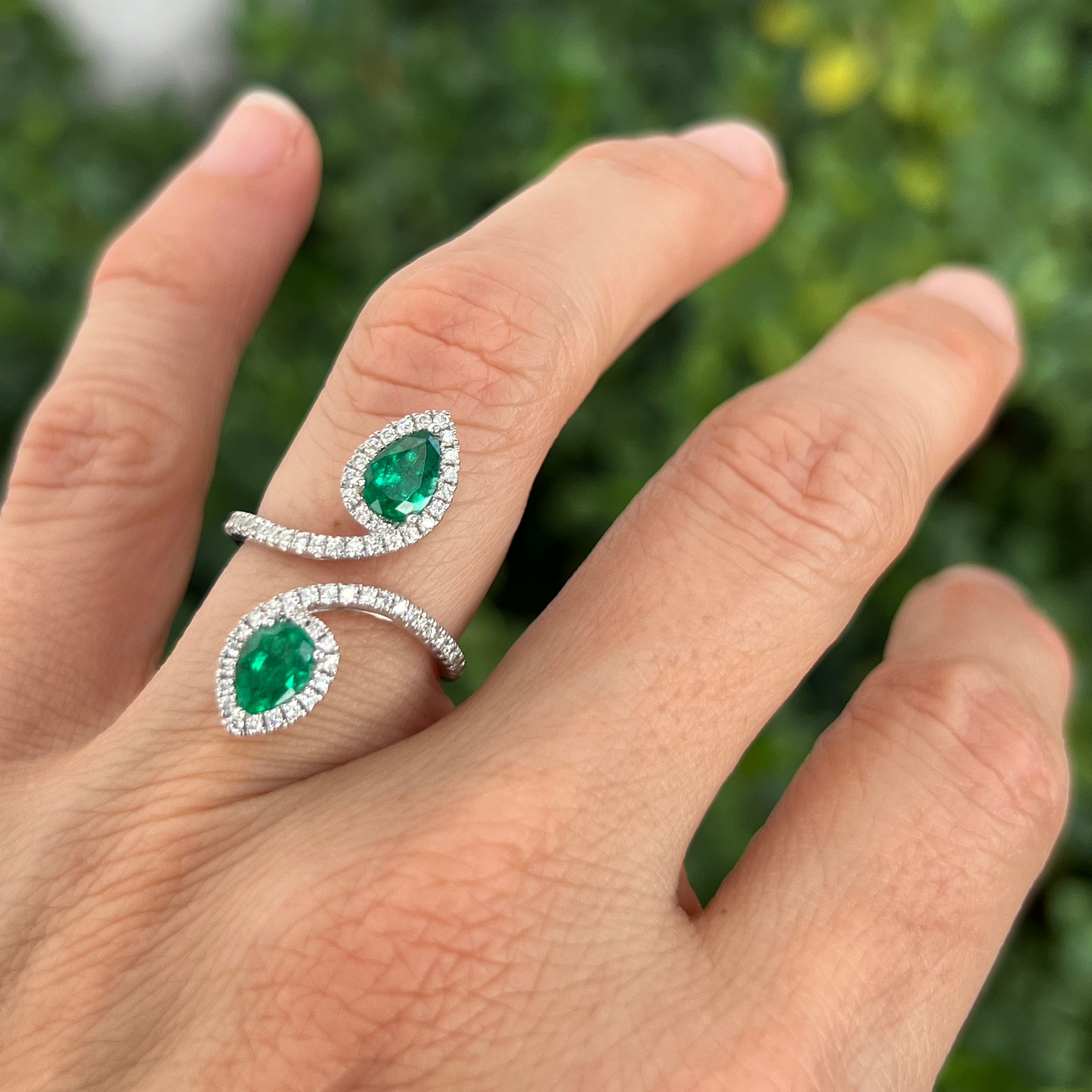 Two stone deals emerald ring