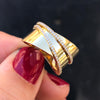 Yellow Gold Band with Diamonds Wrap
