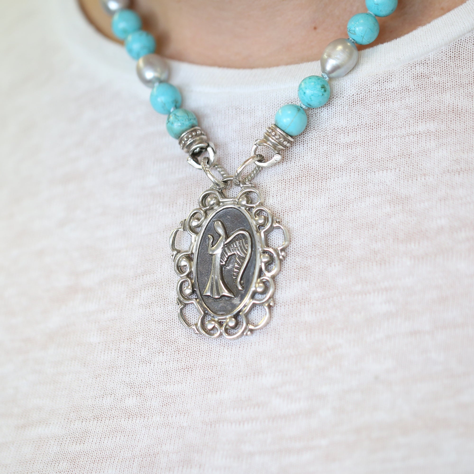 Arabesque Guardian Angel Pendant