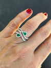 Pear Shape Emerald and Diamond Ring Band