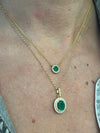 Round Emerald Pendant Necklace 18K