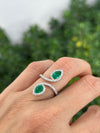 Emerald Two Stone Moi et Toi Ring