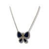 Blue Lapis and Diamond Butterfly Pendant Necklace