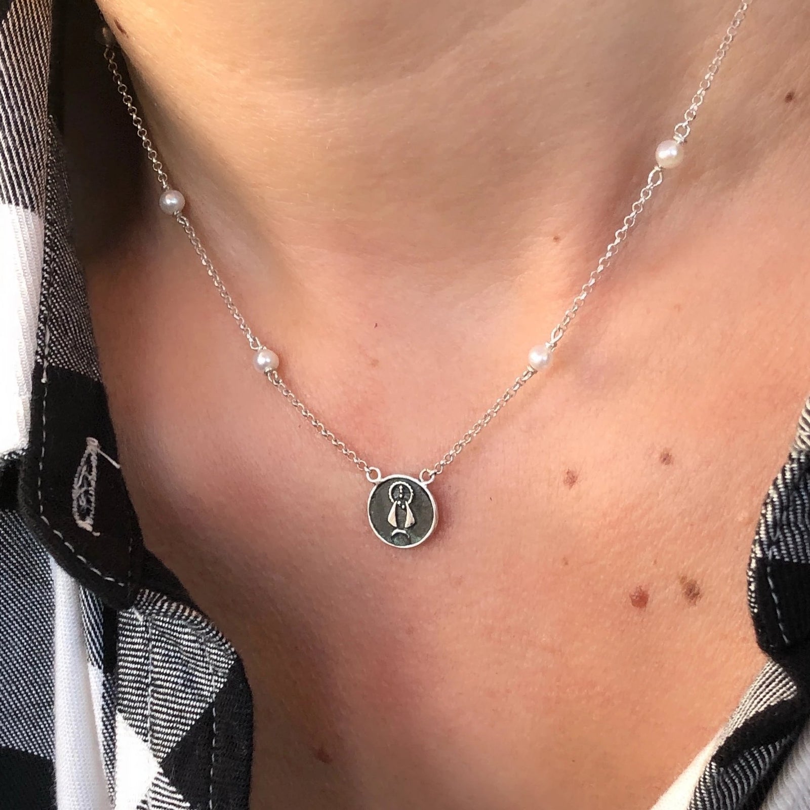 Mini Caridad del Cobre Medal Necklace