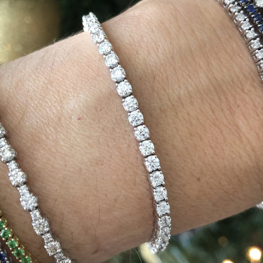 Classic 4Prong Round Diamond Tennis Bracelet in 14K White Gold 1000 ct  tw HI I1I2  Diamondwishcom