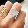 Pave Diamond Heart Ring