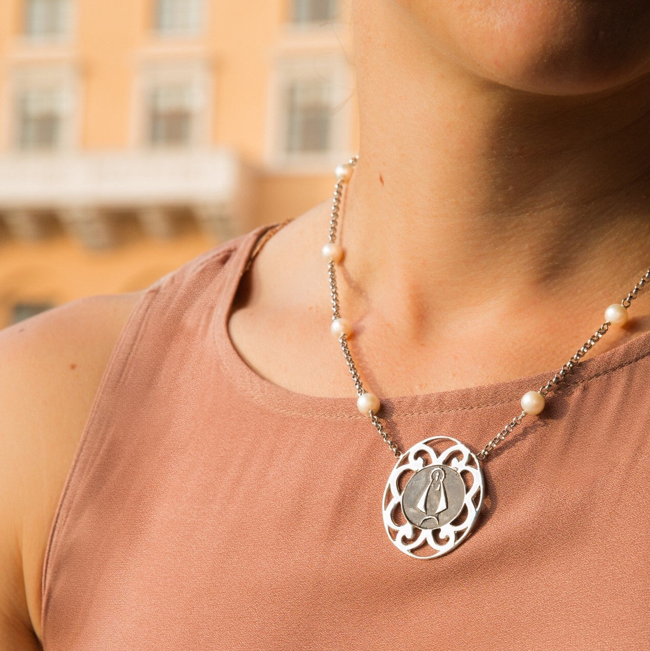 14K Yellow Gold Caridad del Cobre Necklace