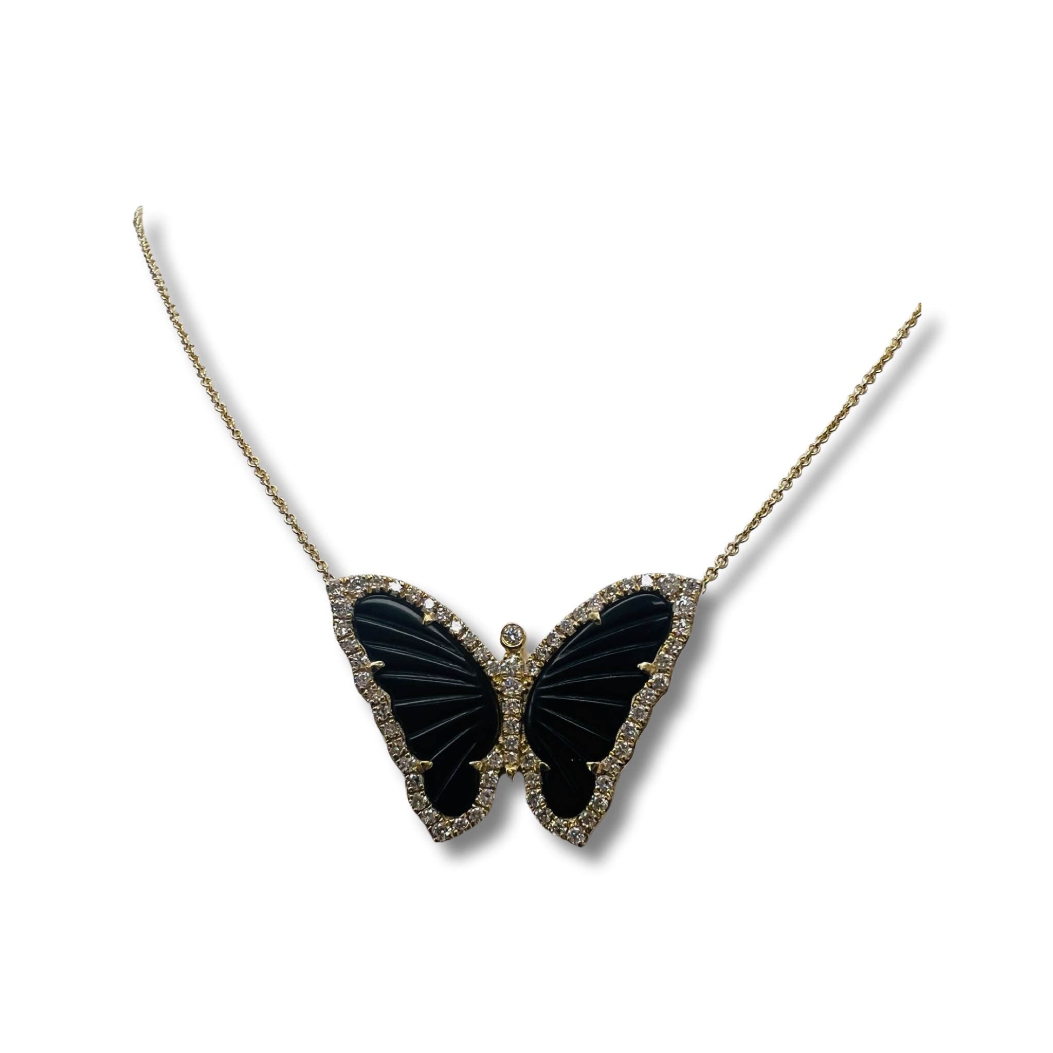 Black onyx butterfly deals necklace