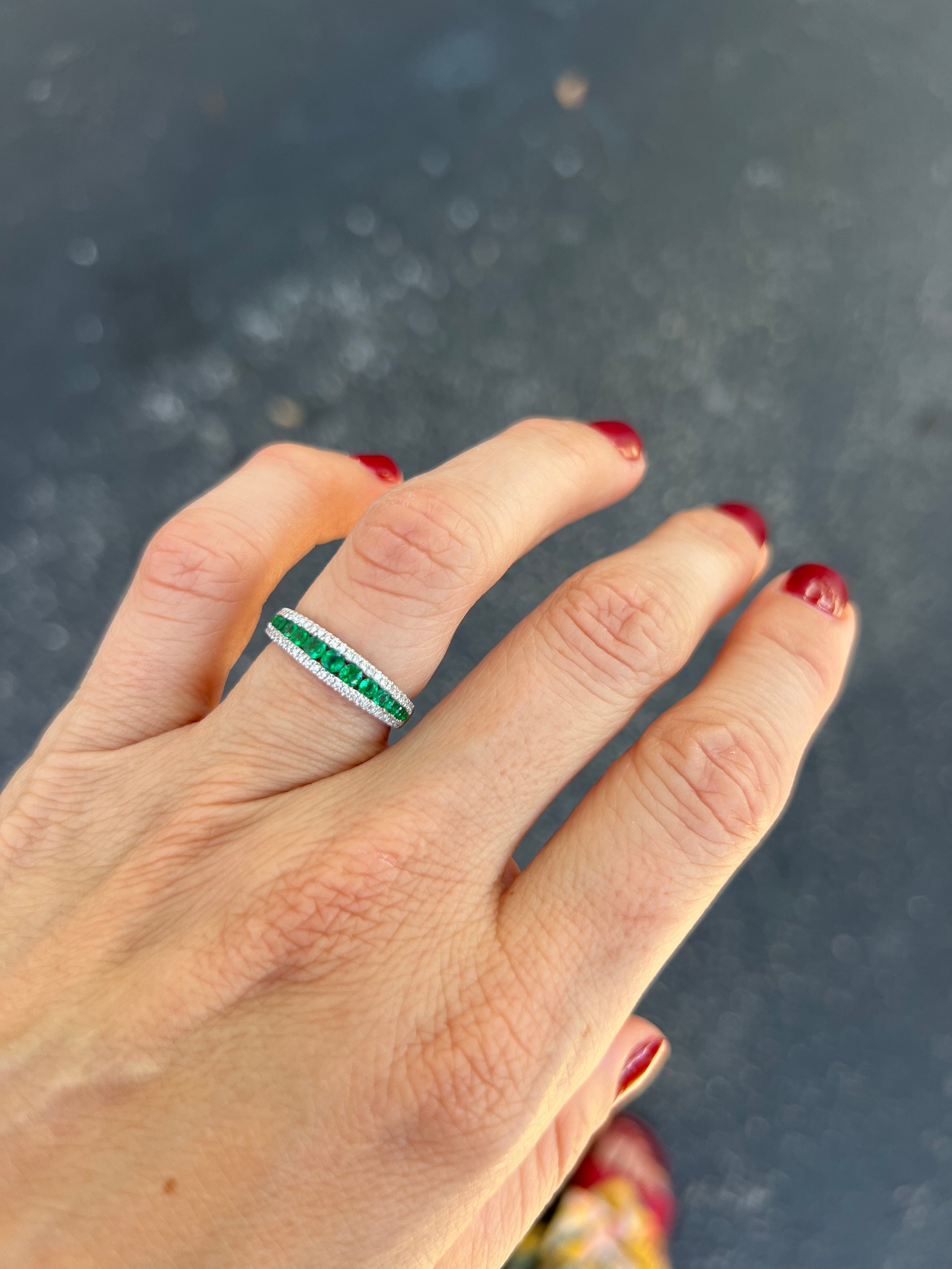 Thin emerald 2025 eternity band
