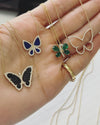 Black Onyx and Diamond Butterfly Pendant Necklace