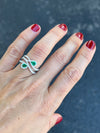 Pear Shape Emerald and Diamond Ring Band